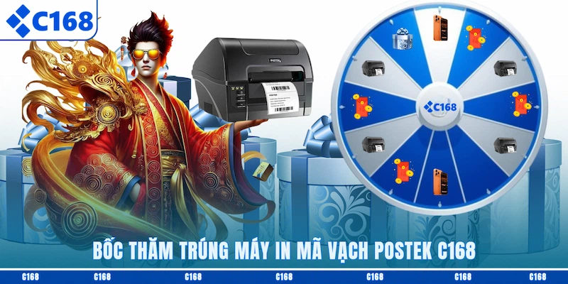 Bốc thăm trúng máy in mã vạch Postek C168